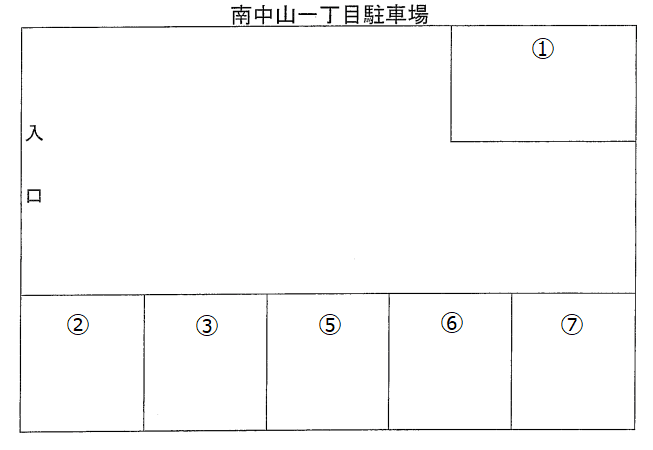 南中山一丁目菅原駐車場の駐車配置図
