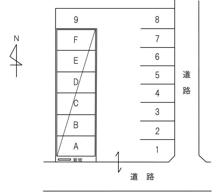TP009 新渡場S - Touchiの駐車配置図