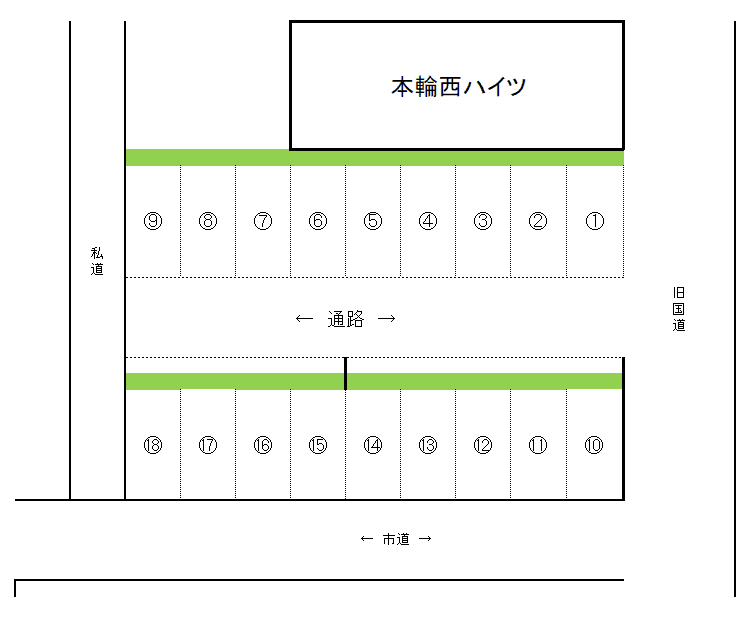 今井駐車場の駐車配置図