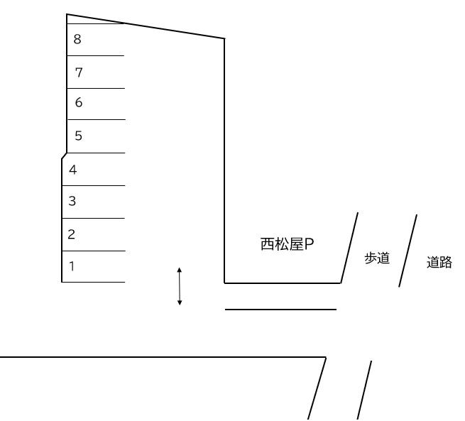 田島604-1駐車場の駐車配置図