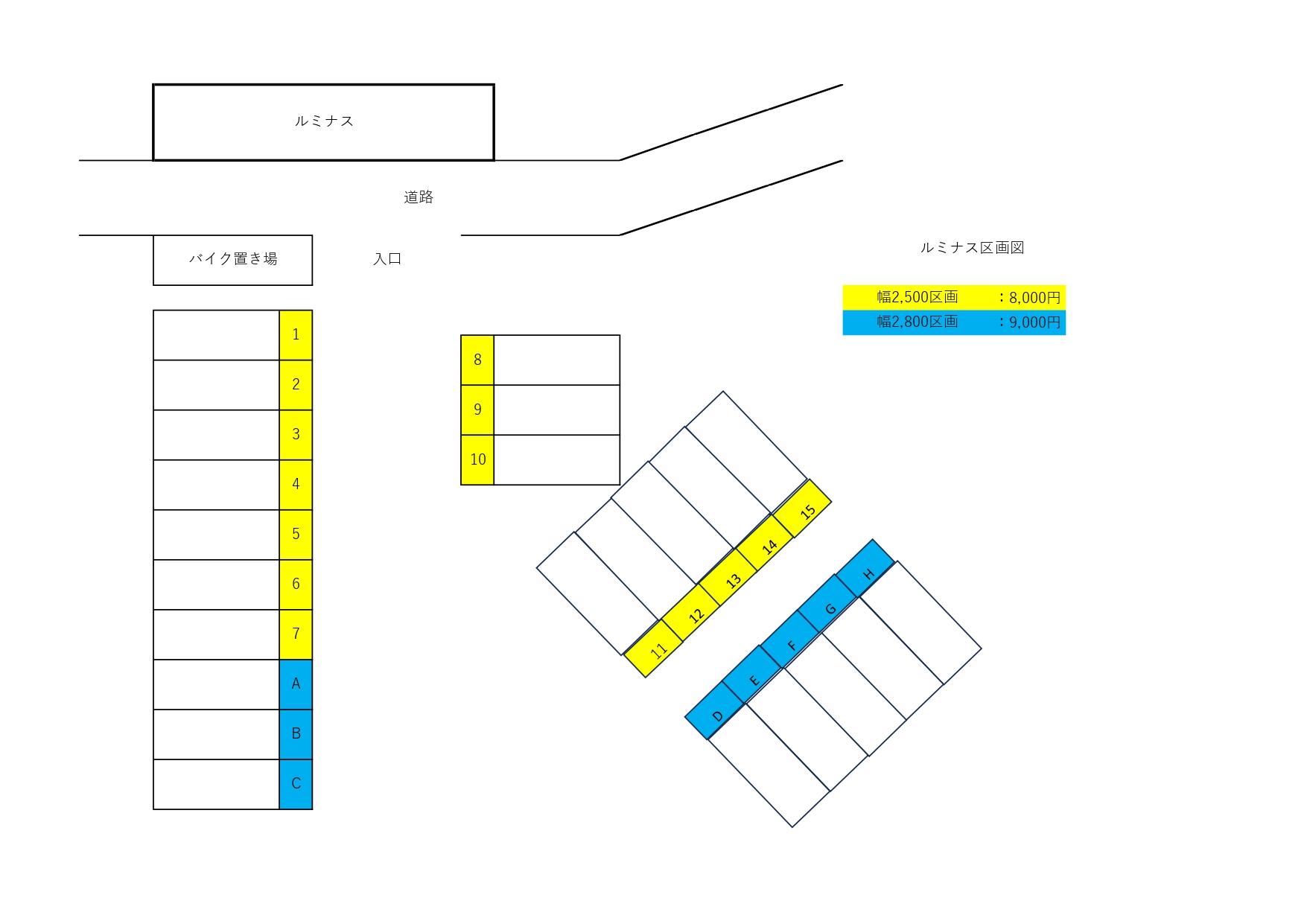 Luminous駐車場の駐車配置図