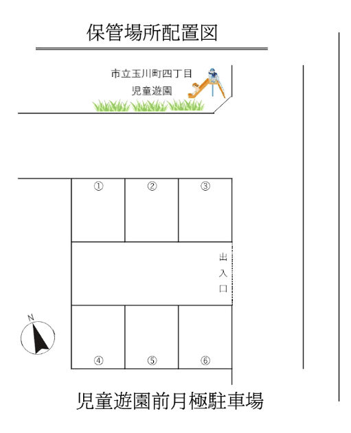 児童遊園前月極駐車場の駐車配置図