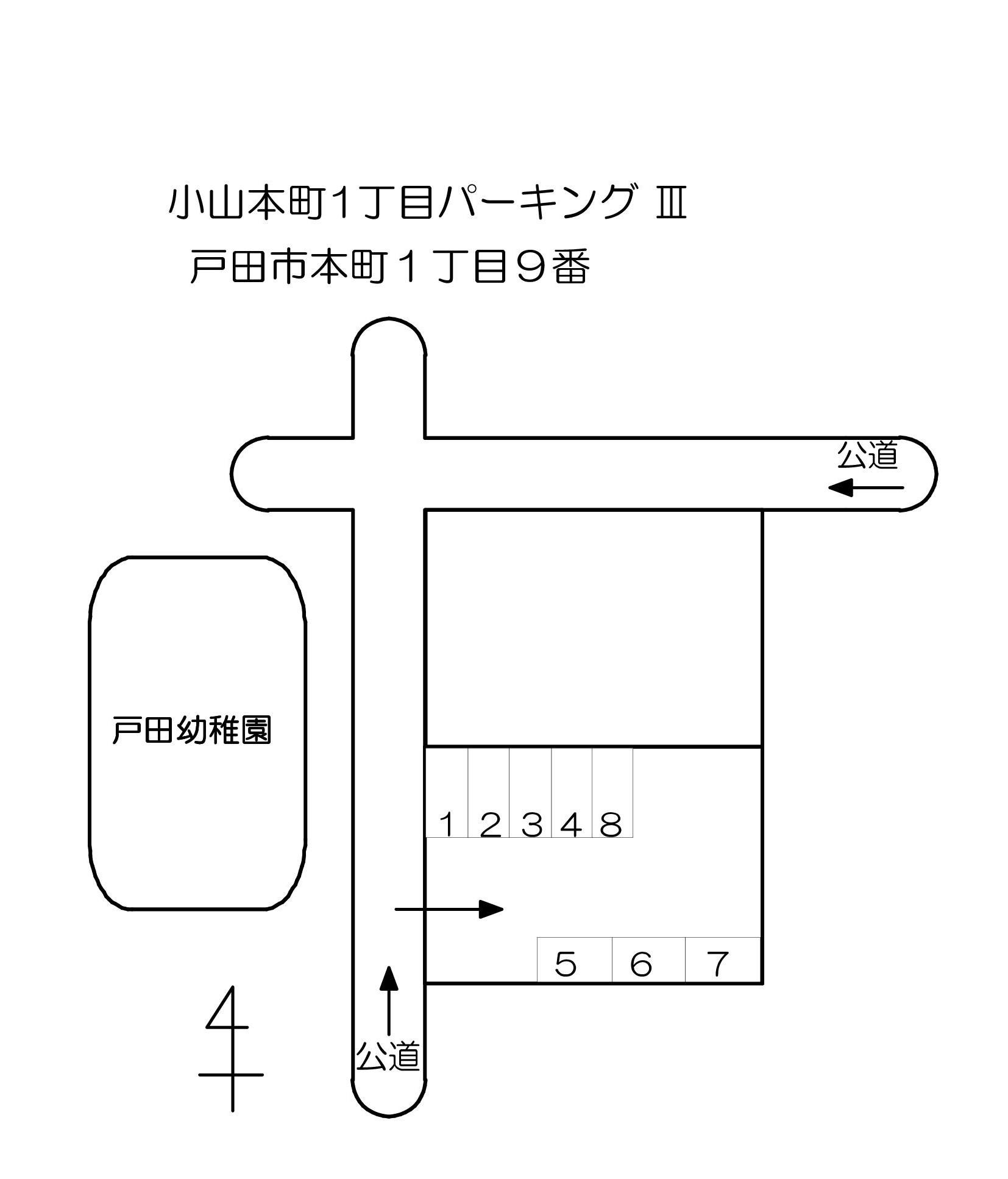 小山本町１丁目パーキングⅢの駐車配置図