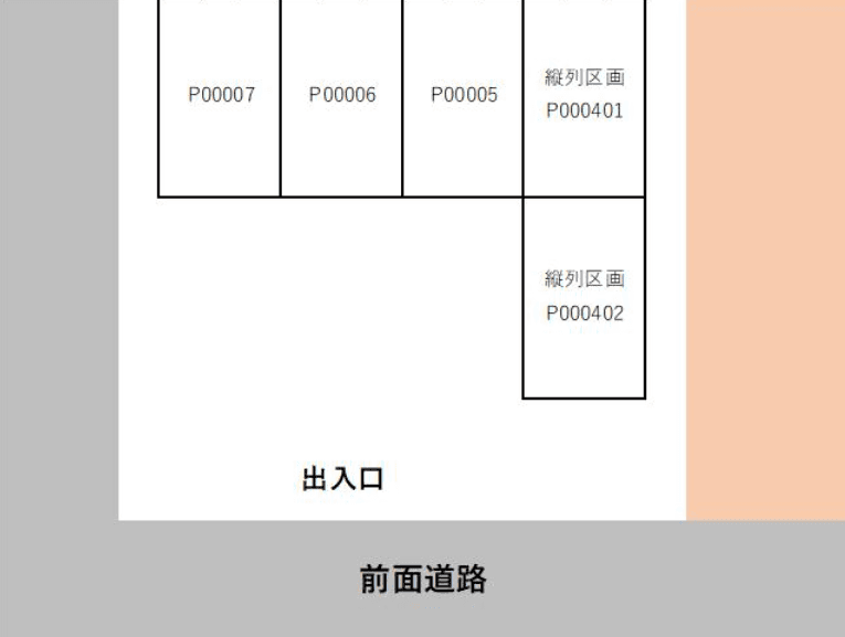 中間第二駐車場の駐車配置図