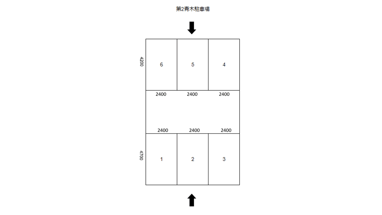 第2青木駐車場の駐車配置図
