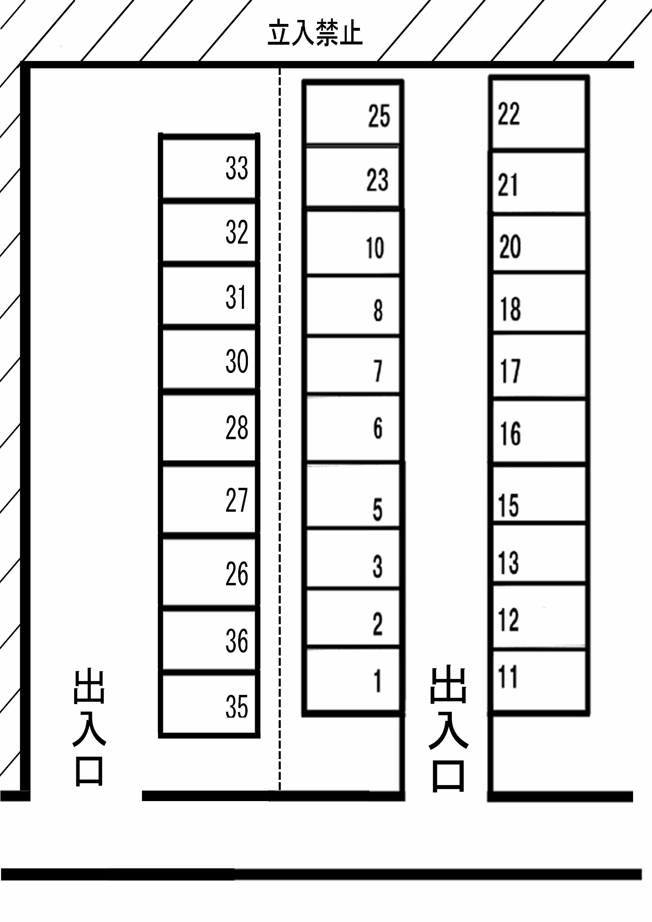 奥津第７駐車場の駐車配置図
