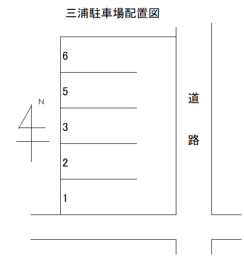 三浦駐車場の駐車配置図