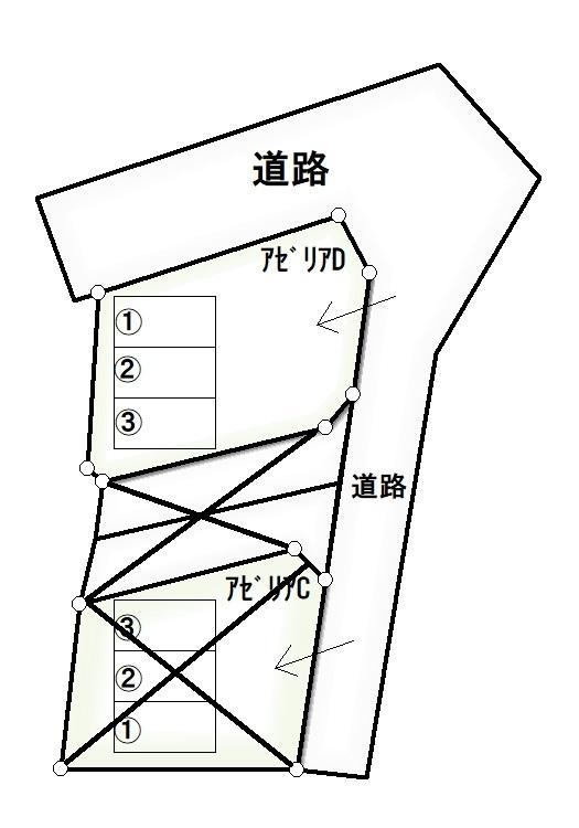 ｱｾﾞﾘｱ・D駐車場の駐車配置図