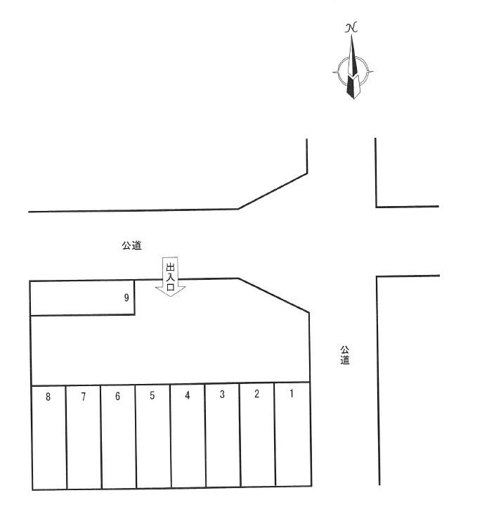 横田第2駐車場の駐車配置図