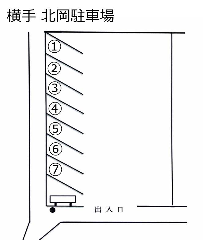 横手 北岡駐車場の駐車配置図