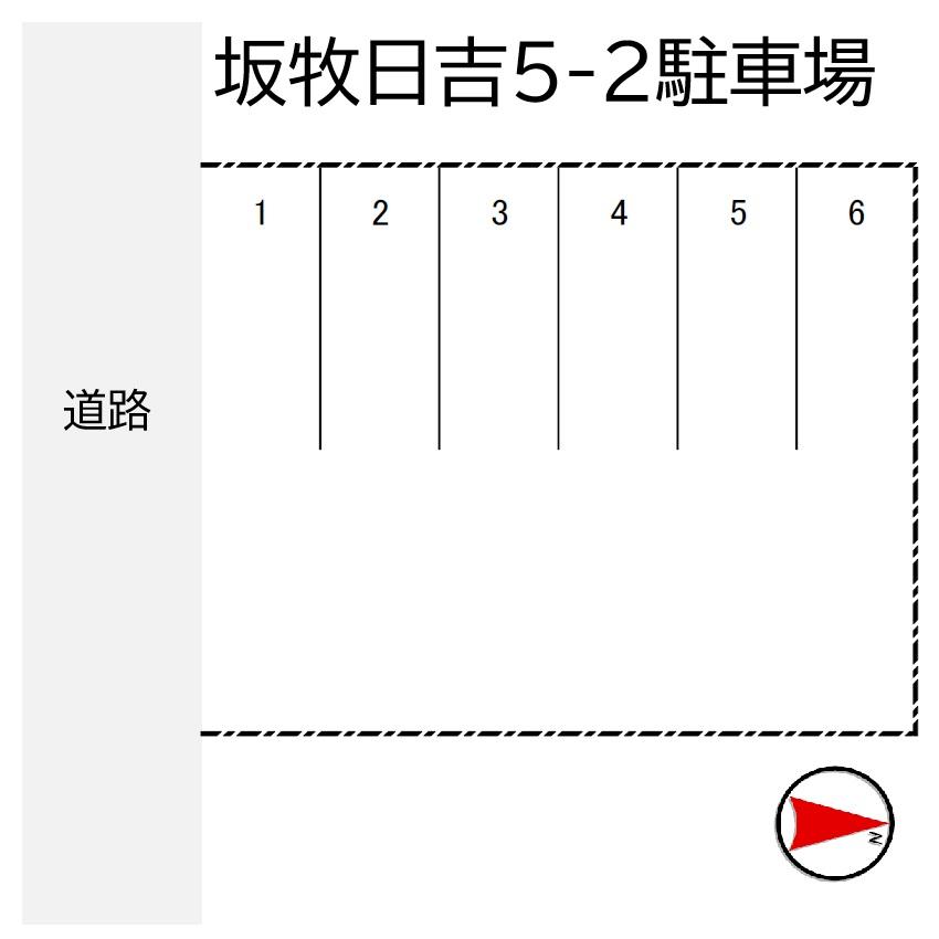 坂牧日吉5-2駐車場の駐車配置図