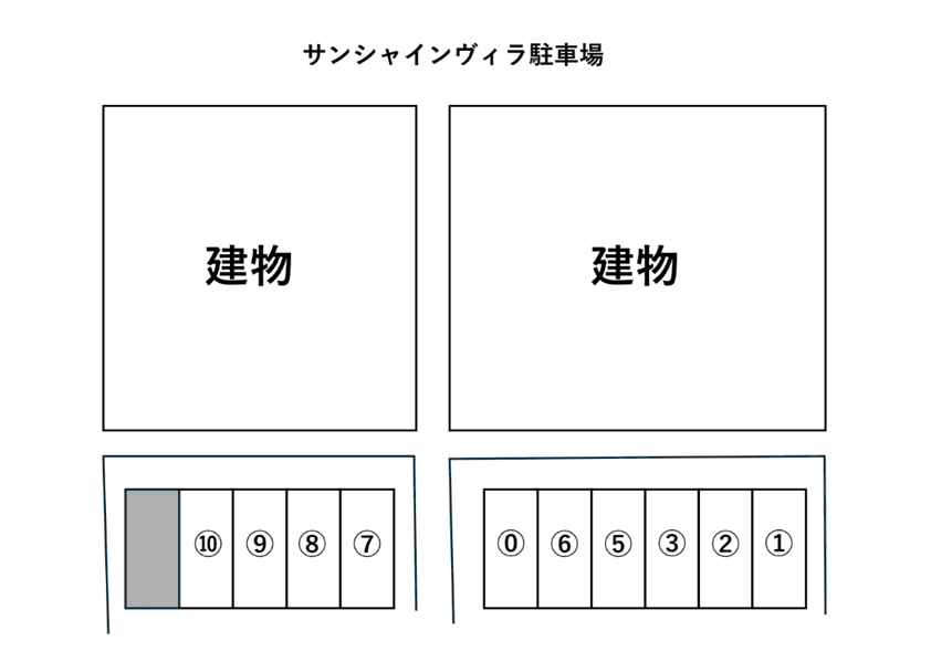 サンシャインヴィラ駐車場の駐車配置図