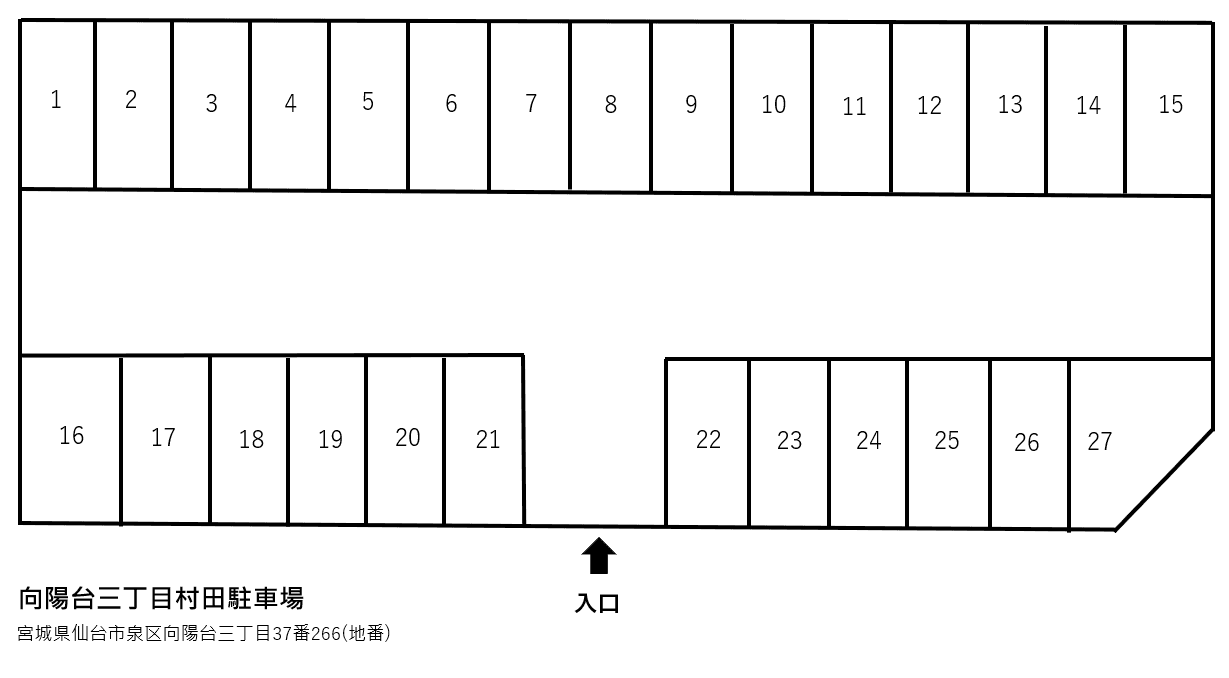 向陽台三丁目村田駐車場の駐車配置図