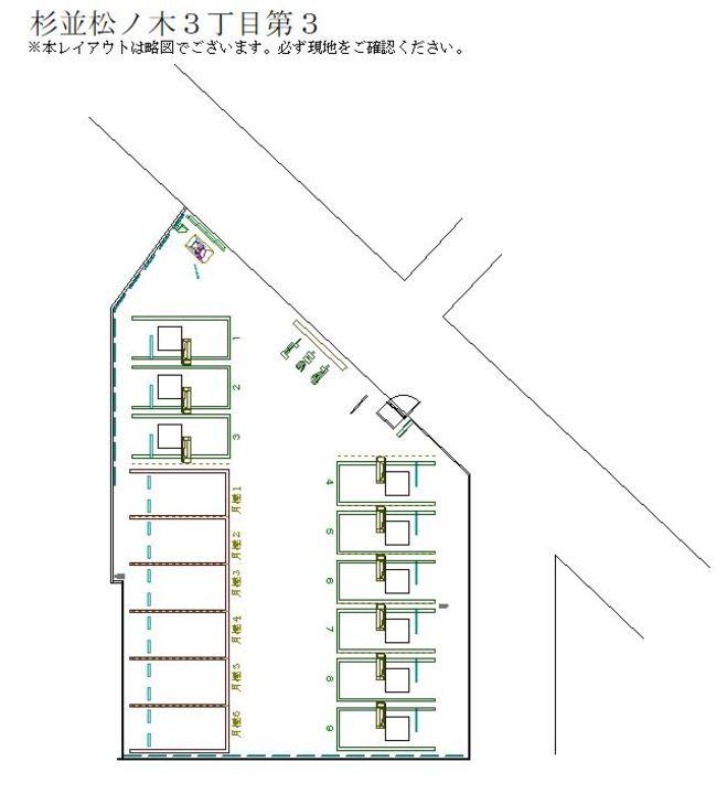 杉並松ノ木３丁目第３の駐車配置図