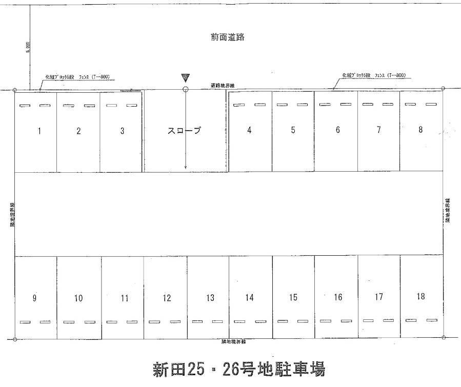パーキング新田の駐車配置図