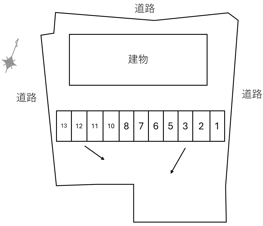 Ｓｕｎｎｙ　Ｈｉｌｌｓ　Ｋの駐車配置図