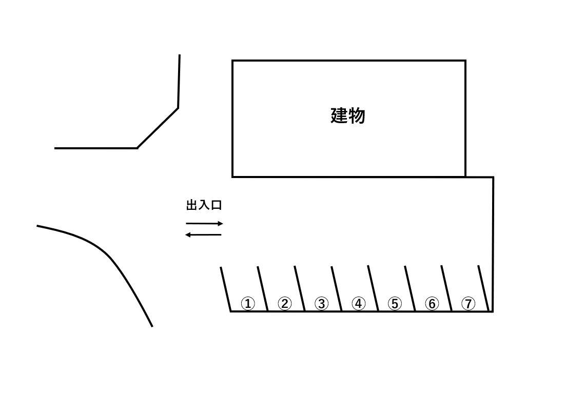 夕焼けパーキングの駐車配置図
