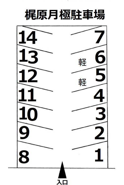 梶原月極駐車場の駐車配置図