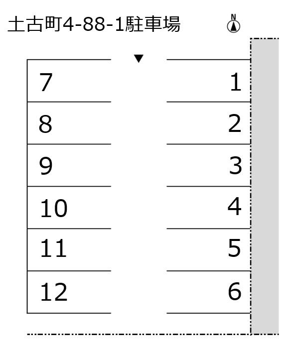 土古町4-88-1駐車場の駐車配置図