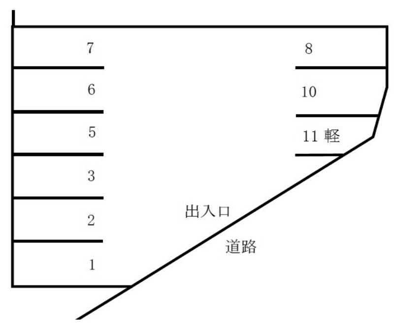 南部パーキングの駐車配置図