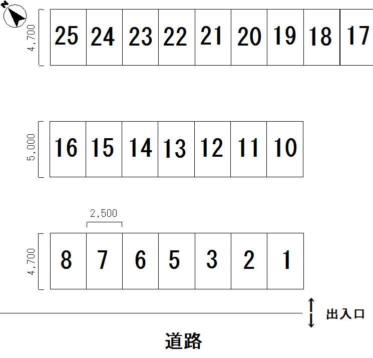 メゾン林第二駐車場の駐車配置図