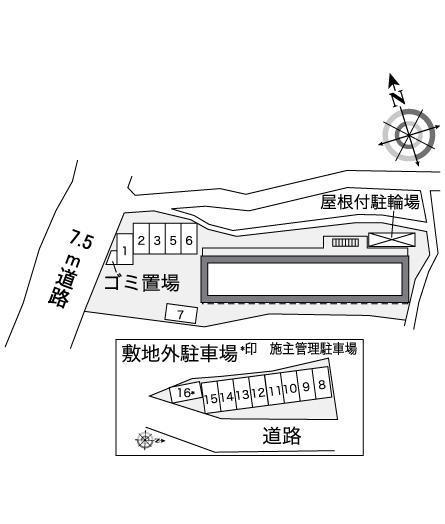 シナジーⅡ(35267)　敷地外駐車場の駐車配置図