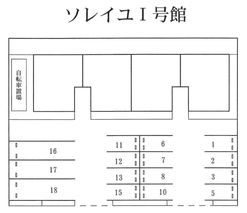 ソレイユⅠ号館の駐車配置図