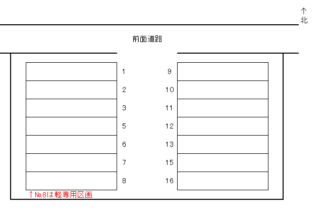 御陰橋ガレージの駐車配置図