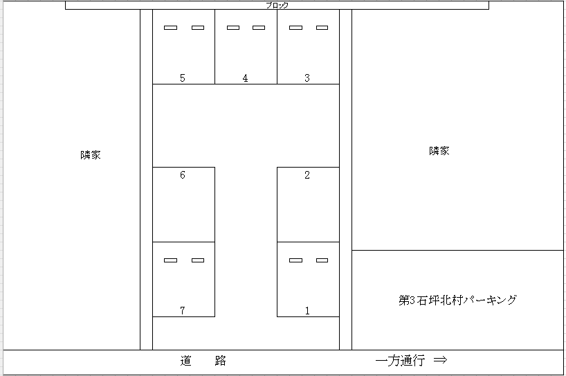 第２石坪町北村パーキングの駐車配置図