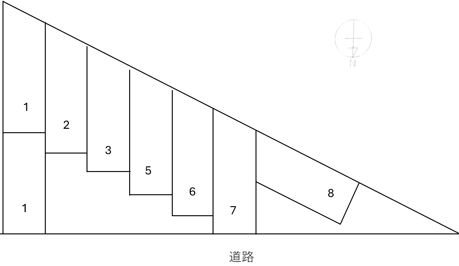平津パーキングの駐車配置図