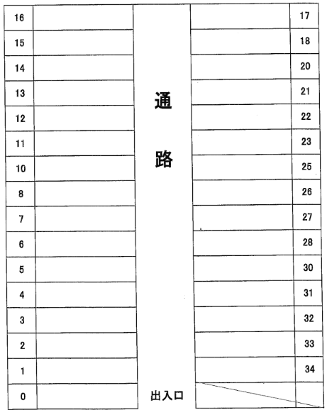 河野駐車場の駐車配置図