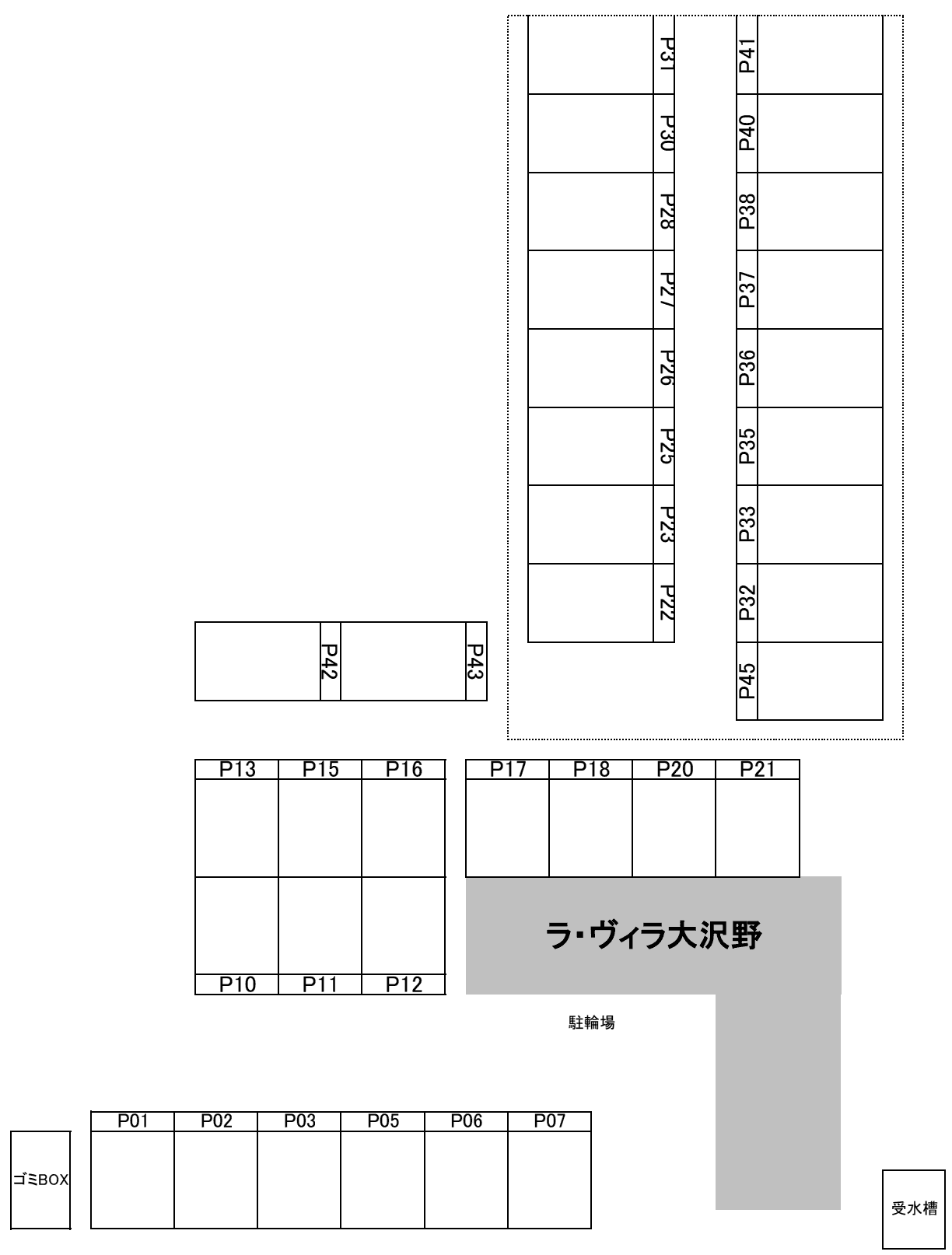 ラ・ヴィラ大沢野の駐車配置図