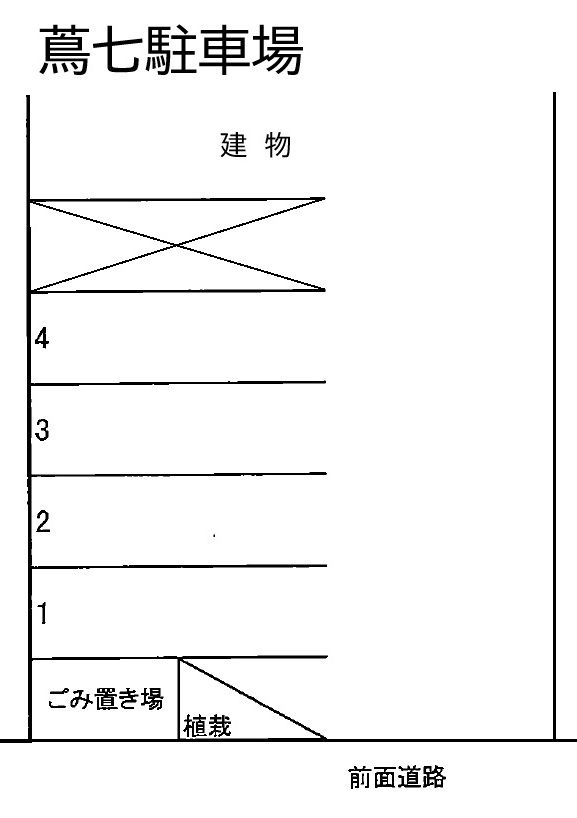 蔦七駐車場の駐車配置図
