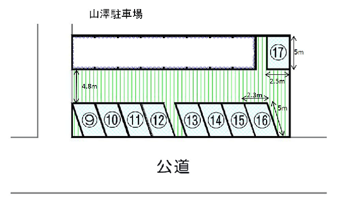 山澤駐車場の駐車配置図