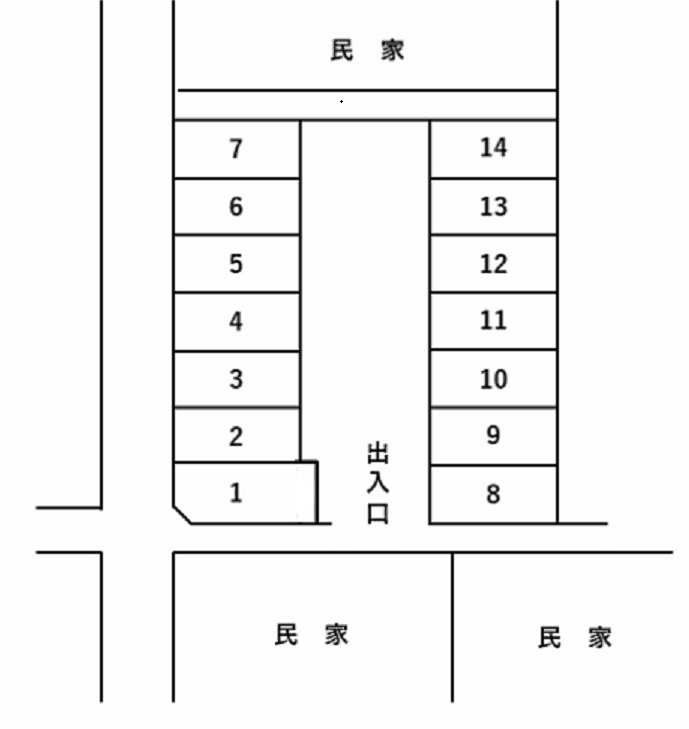 東初石5351551駐車場の駐車配置図