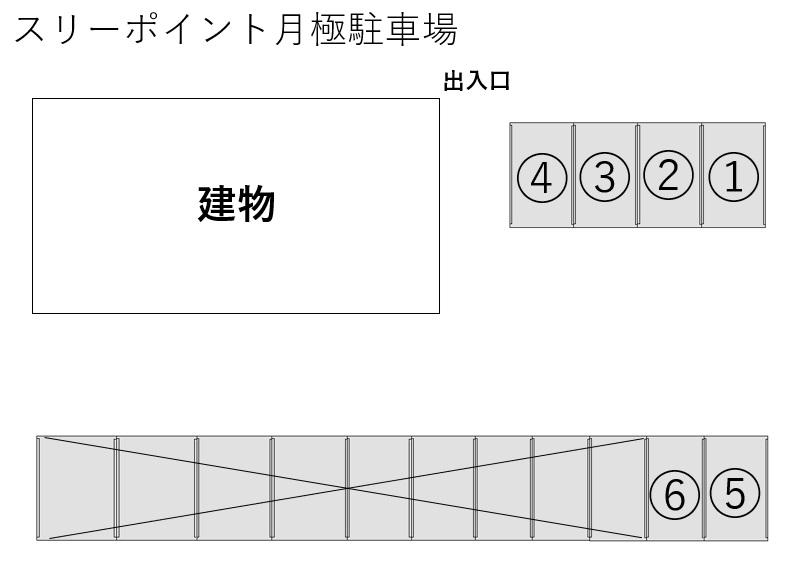 スリーポイント月極駐車場の駐車配置図