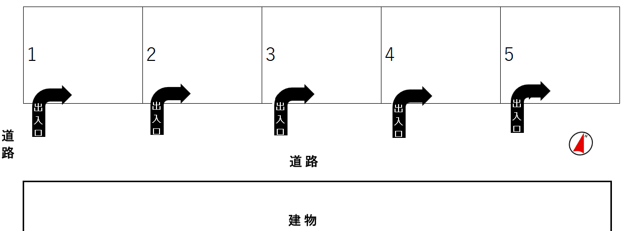 木曽根小倉パーキングⅡの駐車配置図