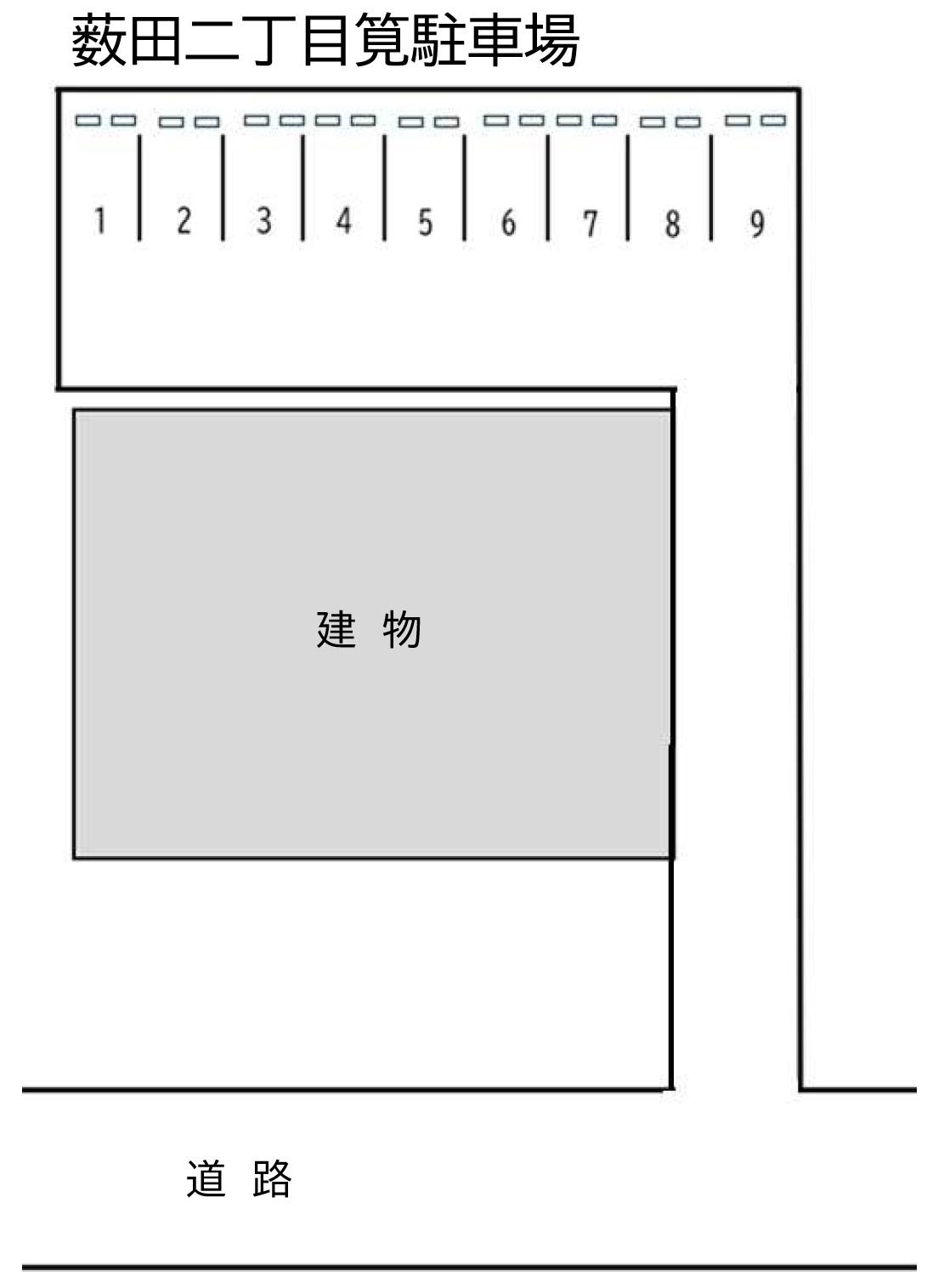 薮田二丁目筧駐車場の駐車配置図