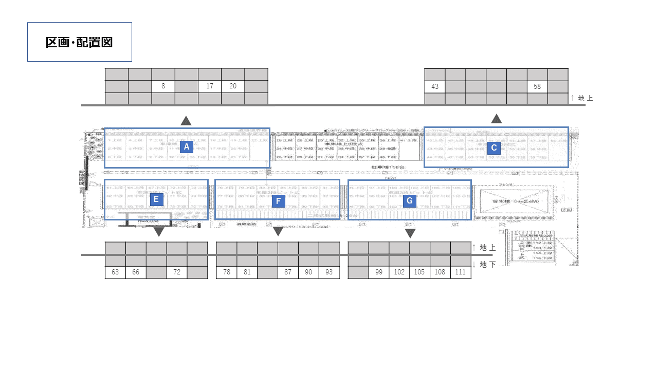 中町２丁目駐車場の駐車配置図