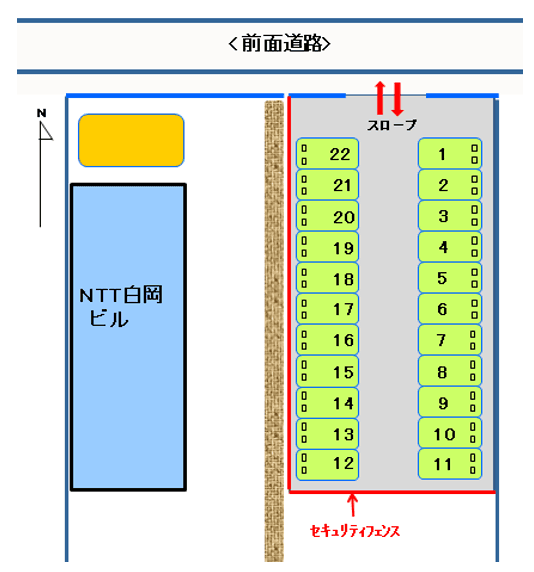 白岡町駐車場の駐車配置図