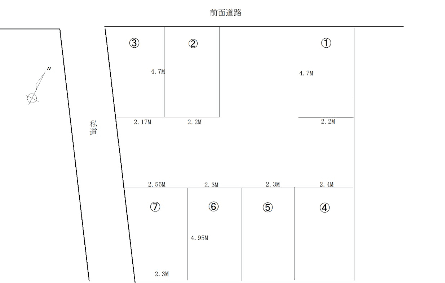オサム駐車場の駐車配置図