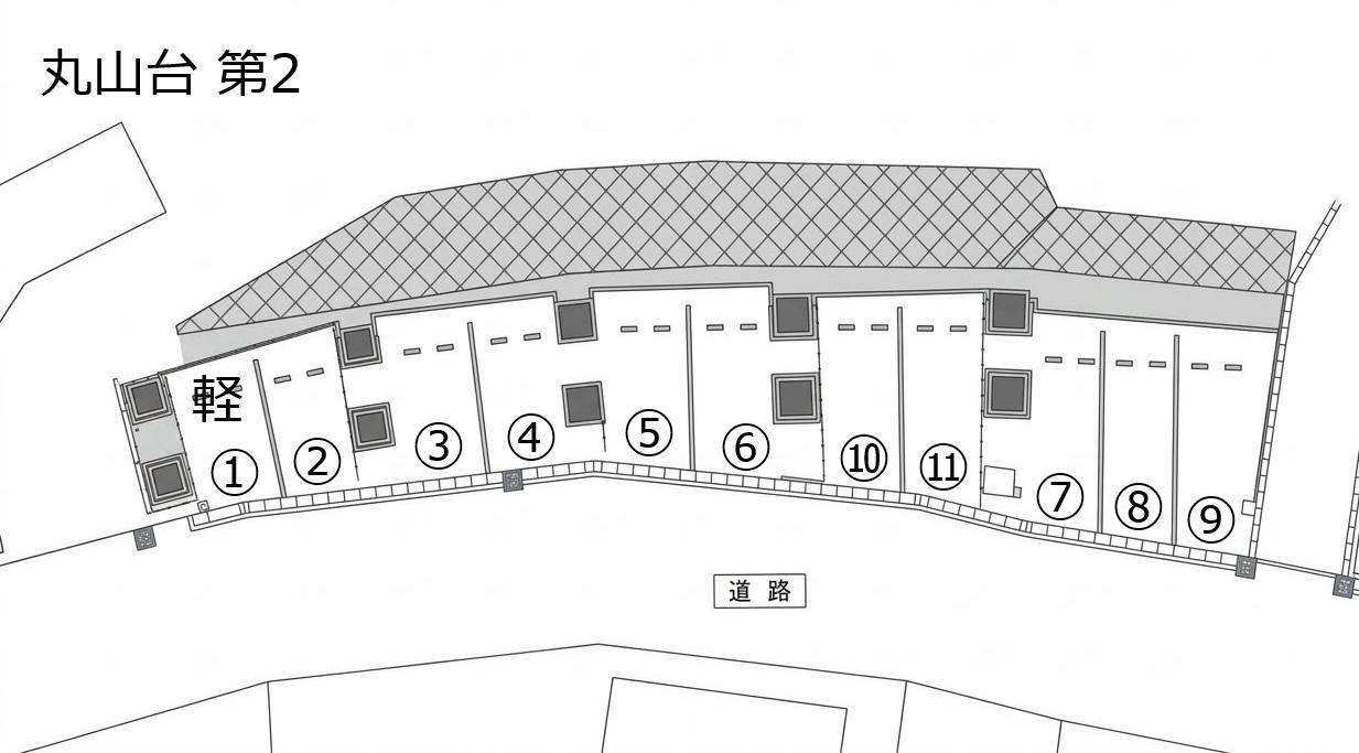 【TD】丸山台第2駐車場の駐車配置図