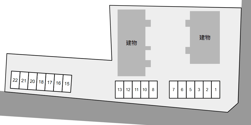 Ｓｕｎｎｙ Ｃｏｕｒｔｙａｒｄ Ａ・Ｂ別駐車場の駐車配置図