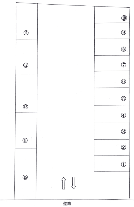 土器第二駐車場の駐車配置図