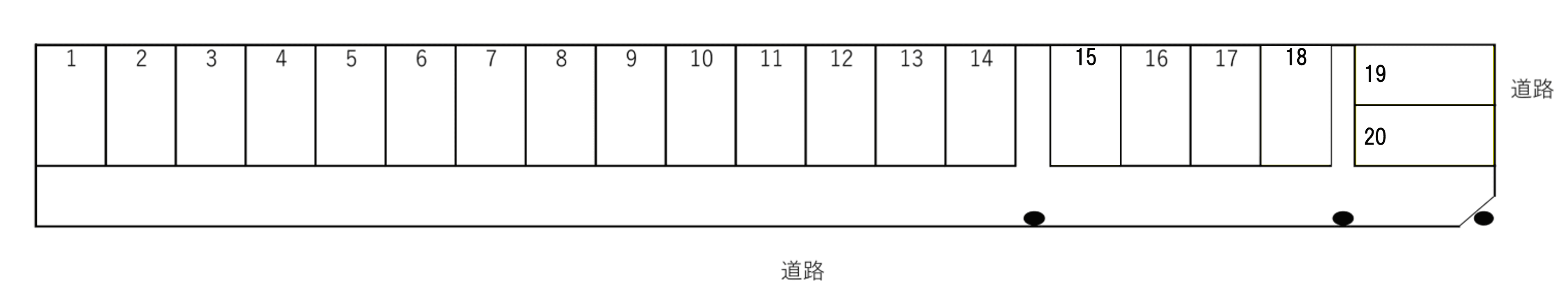 広瀬岩松駐車場の駐車配置図
