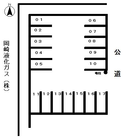 柱町下地駐車場の駐車配置図