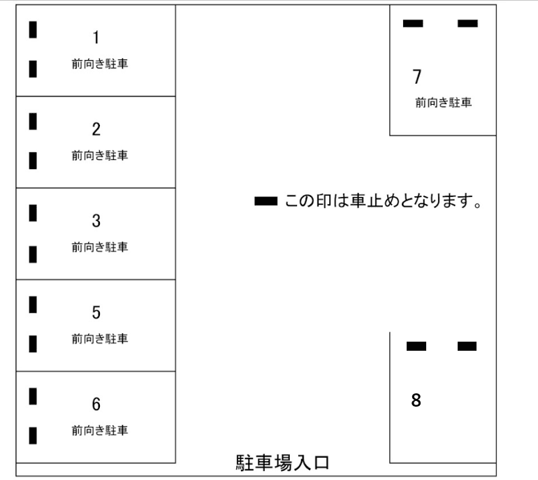 大沢第２駐車場の駐車配置図