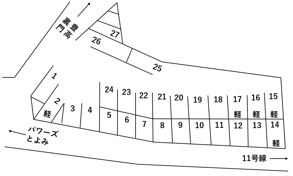 丸徳Ｐの駐車配置図