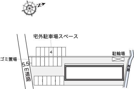 アバンセＡ(23925)　敷地外駐車場の駐車配置図