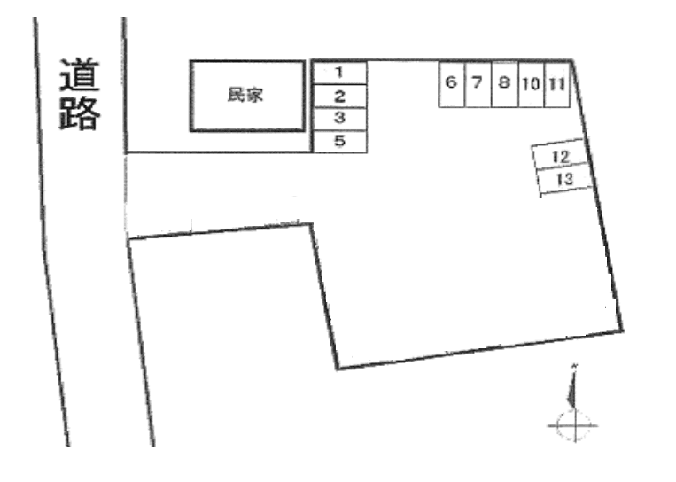 青柳嶋根駐車場Ｂの駐車配置図